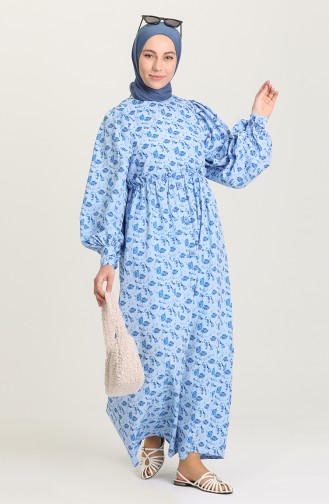 Blau Hijab Kleider 21Y8323-02