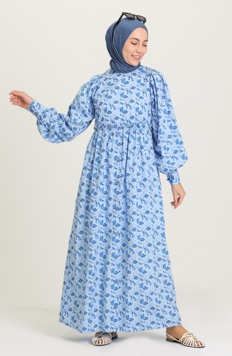 Blue Hijab Dress 21Y8323-02