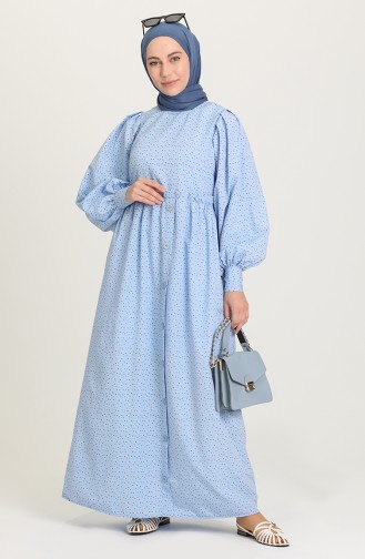 Blau Hijab Kleider 21Y8323B-01