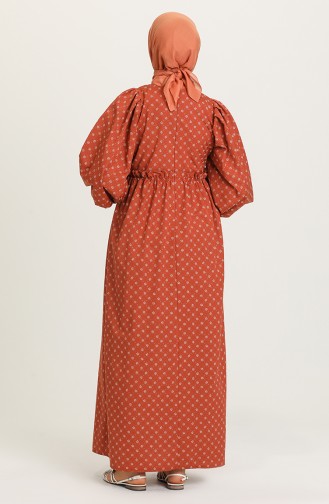 Brick Red Hijab Dress 21Y8323D-01