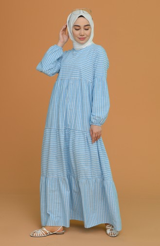 Blue Hijab Dress 21Y8348-02