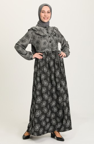 Grau Hijab Kleider 21Y8380-09