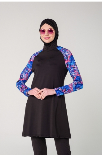 Schwarz Hijab Badeanzug 7111