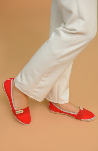 Red Women`s Flats 8826-6