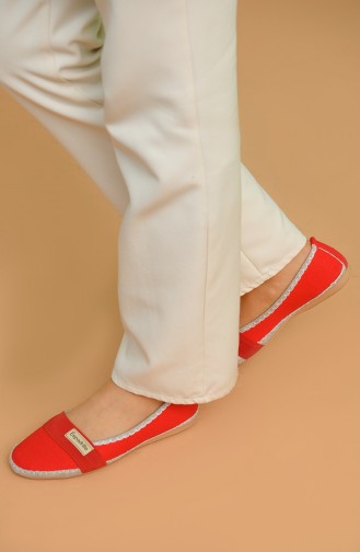 Red Women`s Flats 8826-6