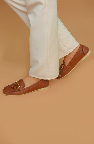 Tan Women`s Flats 0153-03