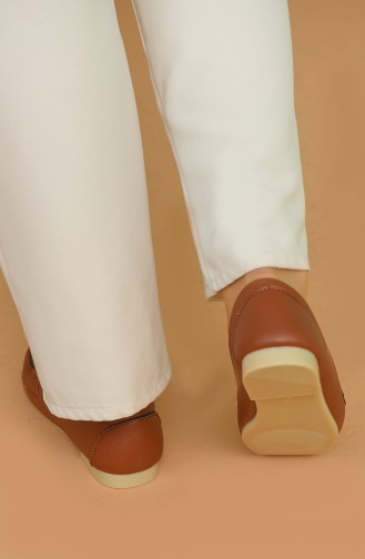 Tan Women`s Flats 0153-03