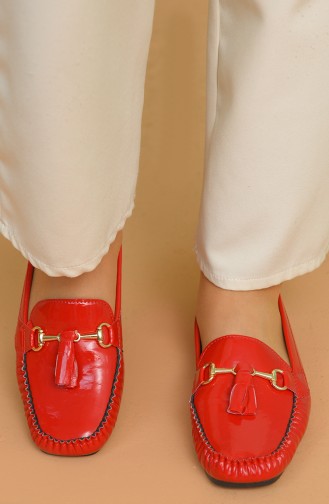 Red Woman Flat Shoe 0153-07