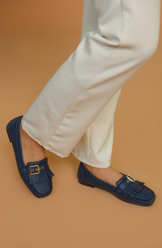 حذاء مسطح أزرق كحلي 0151-05