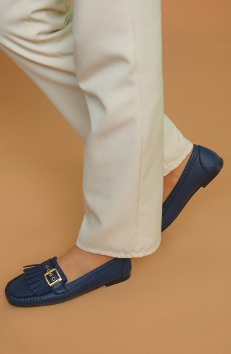 حذاء مسطح أزرق كحلي 0151-05