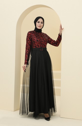 Rot Hijab-Abendkleider 5353-11