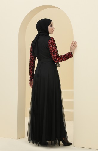 Red Hijab Evening Dress 5353-11