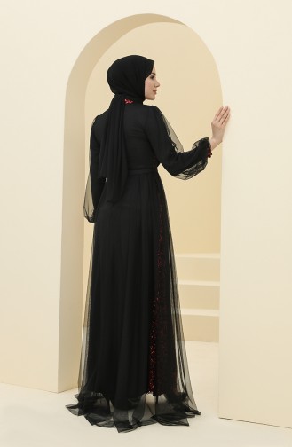 Red Hijab Evening Dress 5383-12