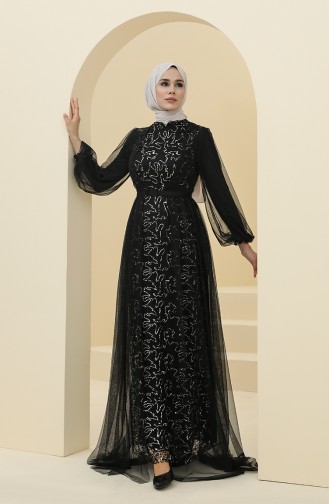 Schwarz Hijab-Abendkleider 5383-13