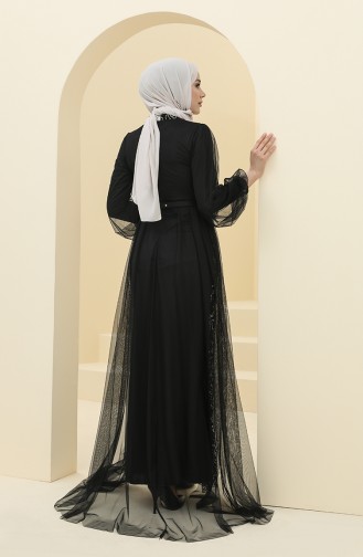 Schwarz Hijab-Abendkleider 5383-13