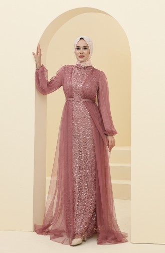 Silver Gray Hijab Evening Dress 5383-14