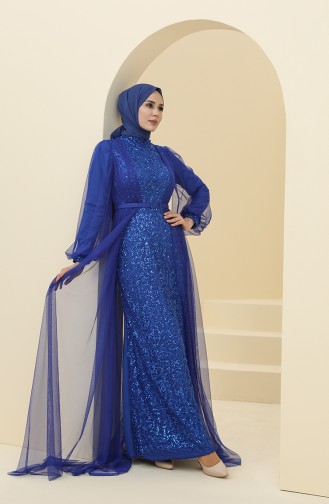 Silver Gray Hijab Evening Dress 5383-17