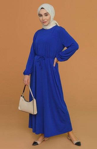 Saks-Blau Hijab Kleider 0571-01