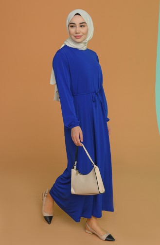 Saks-Blau Hijab Kleider 0571-01