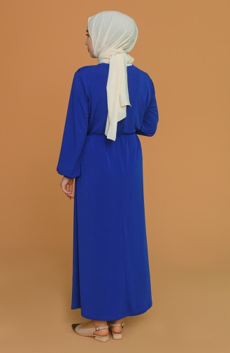 Saks-Blau Hijab Kleider 0571-01