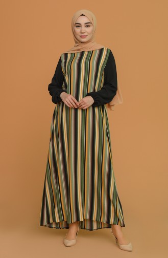 Khaki Hijab Kleider 0191-01