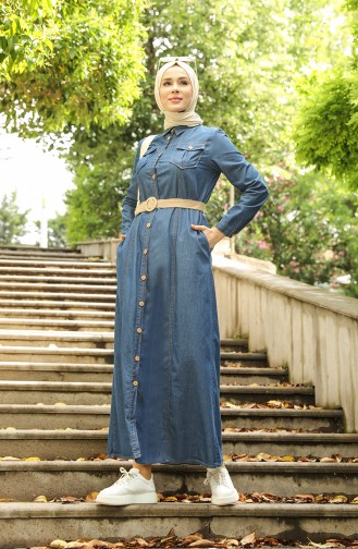 Robe Hijab Bleu Marine 6192-01