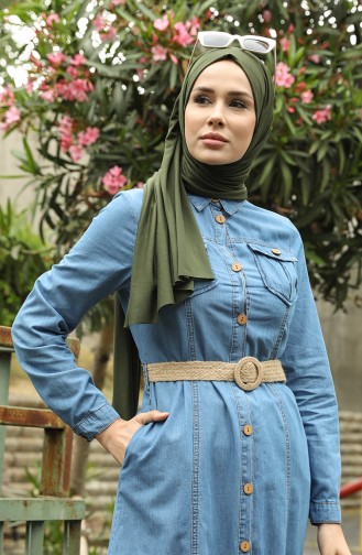 Denim Blue Hijab Dress 6192-02