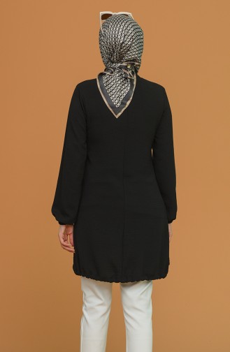 Kuş Gözü Detaylı Tunik 5243-02 Siyah