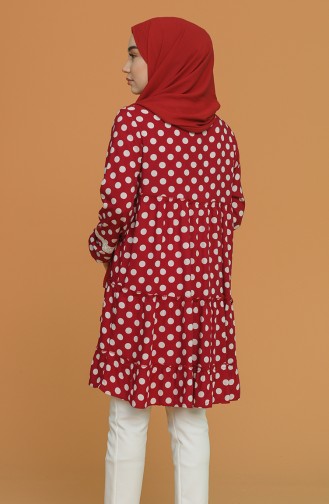 Puantiyeli Tunik 5281-02 Bordo