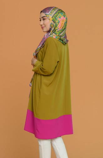 Yarasa Kol Tunik 0192-01 Fıstık Yeşili Mor