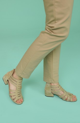 Bayan Topuklu Sandalet Y5-8-09 Ten Süet