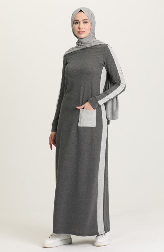 Gray Hijab Dress 3262-16