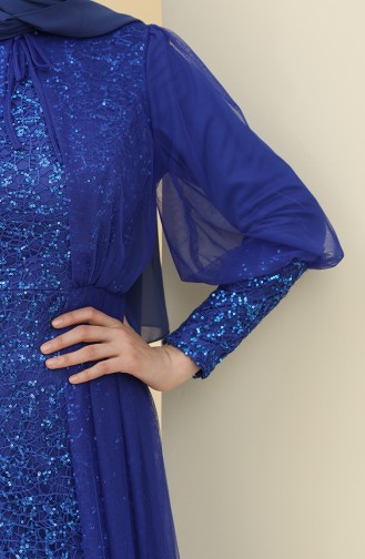 Saxe Hijab Evening Dress 5346-17