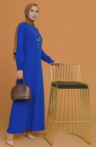 Saks-Blau Hijab Kleider 1003-11