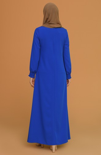 Saks-Blau Hijab Kleider 1003-11