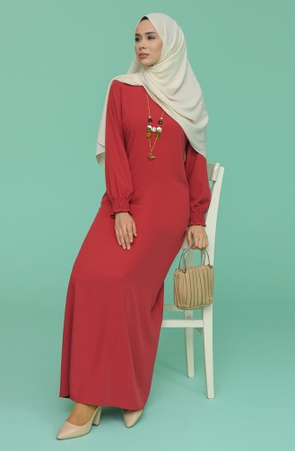 Kolyeli Elbise 1003-12 Gül Kurusu