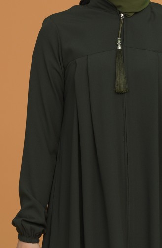 Piliseli Fermuarlı Ferace 5004-02 Haki