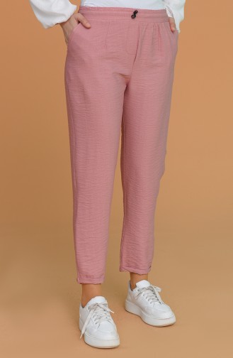 Double Paça Havuç Pantolon 2037-01 Pembe