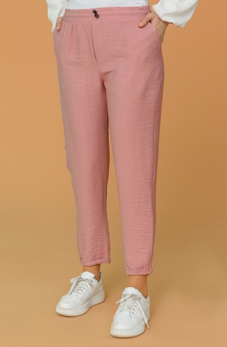 Double Paça Havuç Pantolon 2037-01 Pembe