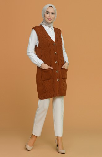 Tobacco Brown Gilet 4286-08