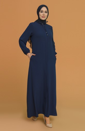 Gizli Fermuarlı Ferace 1026-01 Lacivert