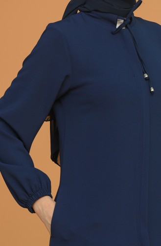 Gizli Fermuarlı Ferace 1026-01 Lacivert