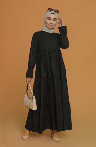 Schwarz Hijab Kleider 0709-01