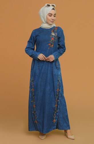 Dunkelblau Hijab Kleider 2021-01