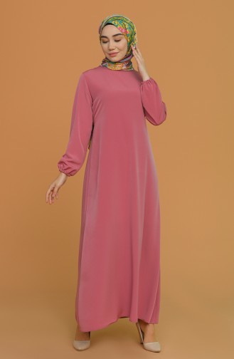 Beige-Rose Hijab Kleider 78523-01