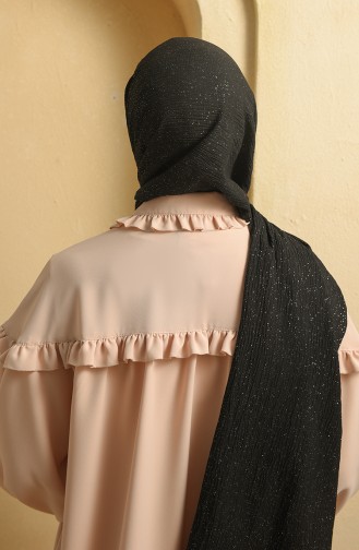 Simli Mio Şal 15269-01 Siyah