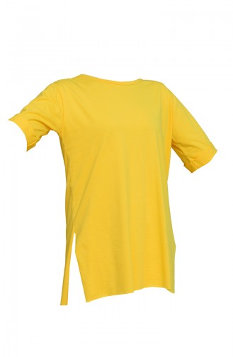 Düz Penye Tshirt 6021-02 Sarı