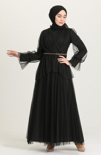 Habillé Hijab Noir 81776-01