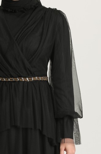Schwarz Hijab-Abendkleider 81776-01