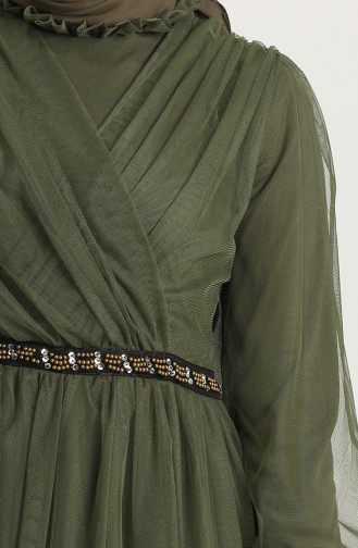 Khaki Hijab-Abendkleider 81776-02
